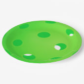 ピクルボール – 白のグリーンピックボールボール ペーパープレート (アングル)