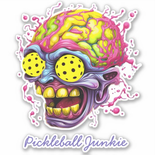 ピクルボールJunkie - おもしろい pickleball シール (正面)