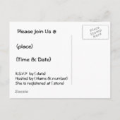 ピクルモーミーベビーシャワー招待状カード インビテーションポストカード (裏面)