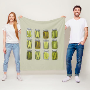 ピクルラバーヴィンテージ缶詰ピクルジャールクリスマスクリスマス フリースブランケット