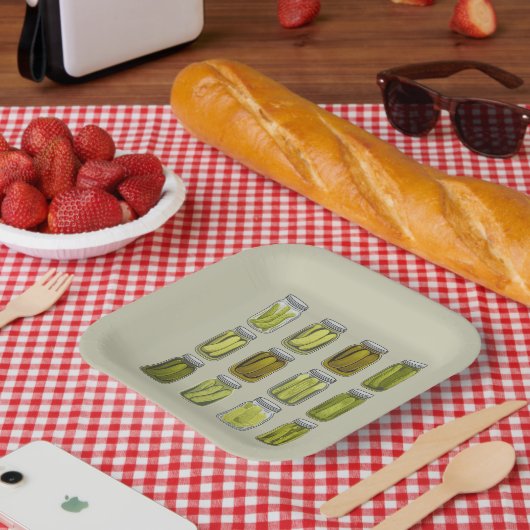 ピクルラバーヴィンテージ缶詰ピクルジャールクリスマスクリスマス ペーパープレート (ピクニック)