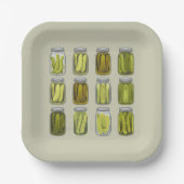 ピクルラバーヴィンテージ缶詰ピクルジャールクリスマスクリスマス ペーパープレート (正面)