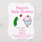 ピクルラブズアイスクリームベビーシャワー招待状 招待状 (正面/裏面)