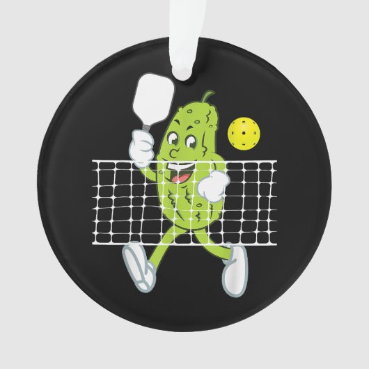 ピクル遊ズのピクルボールおもしろい- Pickleball Paddl オーナメント (正面)