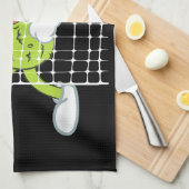 ピクル遊ズのピクルボールおもしろい- Pickleball Paddl キッチンタオル (四つ折り)