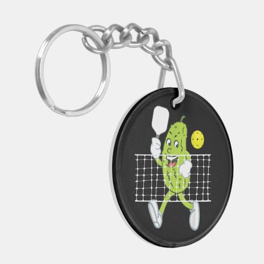 ピクル遊ズのピクルボールおもしろい- Pickleball Paddl キーホルダー (正面左)