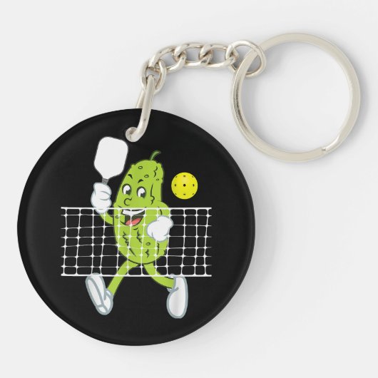 ピクル遊ズのピクルボールおもしろい- Pickleball Paddl キーホルダー (裏面)