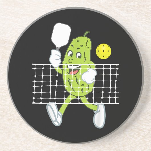ピクル遊ズのピクルボールおもしろい- Pickleball Paddl コースター (正面)