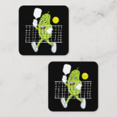 ピクル遊ズのピクルボールおもしろい- Pickleball Paddl スクエア名刺 (正面/裏面)