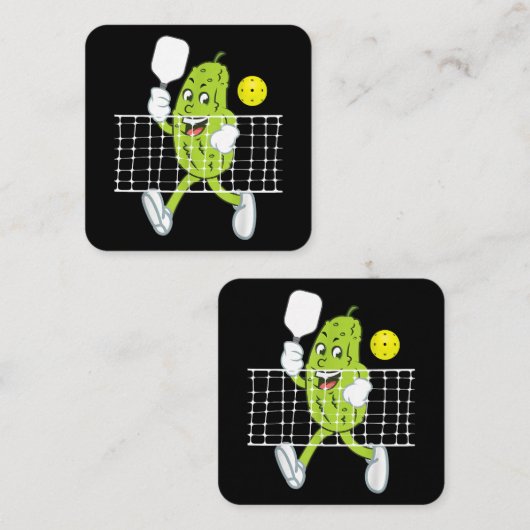 ピクル遊ズのピクルボールおもしろい- Pickleball Paddl スクエア名刺 (正面/裏面)