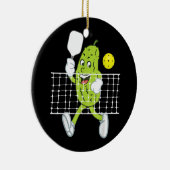 ピクル遊ズのピクルボールおもしろい- Pickleball Paddl セラミックオーナメント (右)