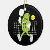 ピクル遊ズのピクルボールおもしろい- Pickleball Paddl セラミックオーナメント (左)