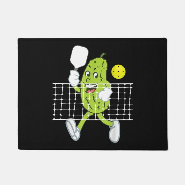 ピクル遊ズのピクルボールおもしろい- Pickleball Paddl ドアマット (正面)