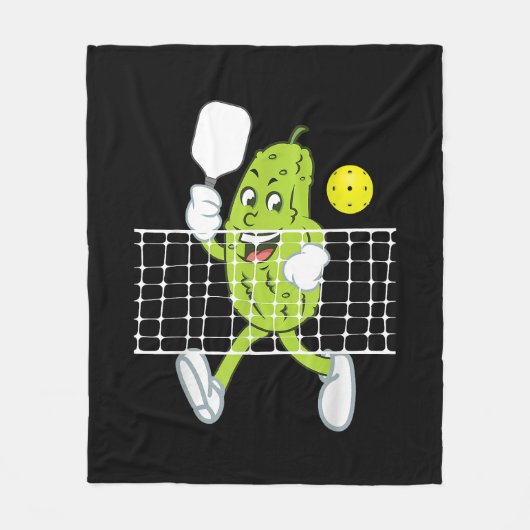 ピクル遊ズのピクルボールおもしろい- Pickleball Paddl フリースブランケット (正面)