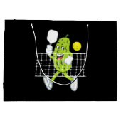 ピクル遊ズのピクルボールおもしろい- Pickleball Paddl ラージペーパーバッグ (裏面)