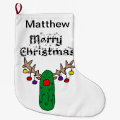 ピクル·レおもしろいインダイアー·メリークリスマス·アート ラージクリスマスストッキング (正面)