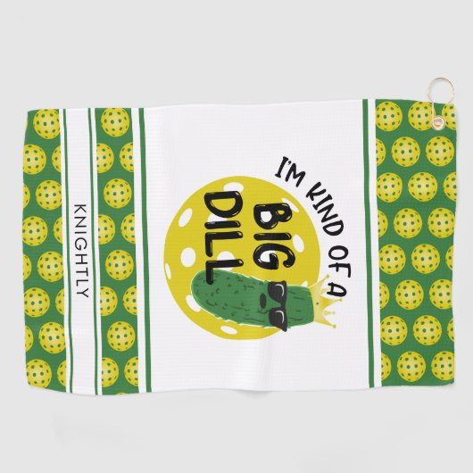 ピクレおもしろいボールのピクルス私は大きなディルのようなものだ ゴルフタオル (横)