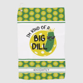 ピクレおもしろいボールのピクルス私は大きなディルのようなものだ ゴルフタオル (正面)