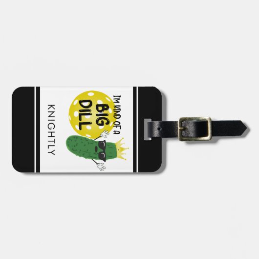 ピクレおもしろいボールのピクルス私は大きなディルのようなものだ ラゲッジタグ (正面横)