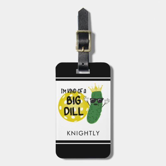 ピクレおもしろいボールのピクルス私は大きなディルのようなものだ ラゲッジタグ (正面縦)