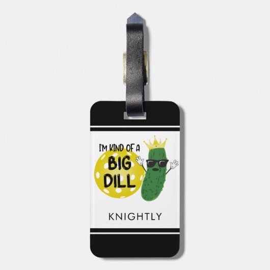 ピクレおもしろいボールのピクルス私は大きなディルのようなものだ ラゲッジタグ (裏面縦)