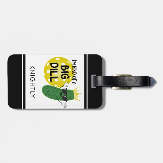 ピクレおもしろいボールのピクルス私は大きなディルのようなものだ ラゲッジタグ (裏面横)