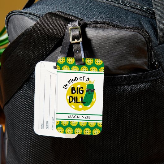 ピクレおもしろいボールのピクルス私は大きなディルのようなものだ ラゲッジタグ