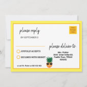 ピクレボールパイナップルB'day招待状+ RSVP カード (裏面)