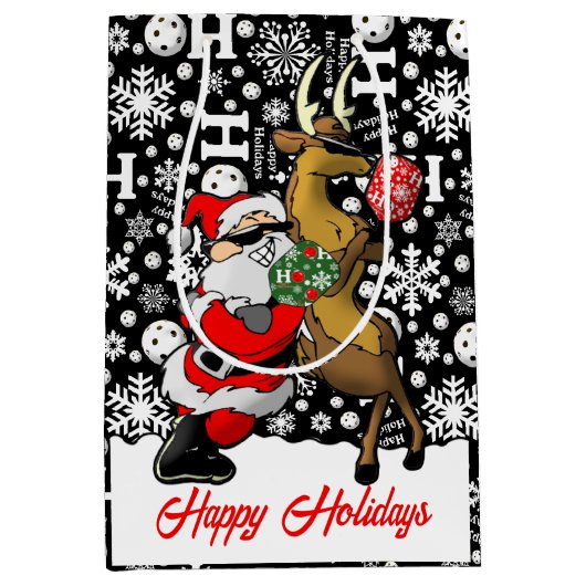 ピクレボールパートナースサンタトナディアスノーフレーク ミディアムペーパーバッグ (正面)