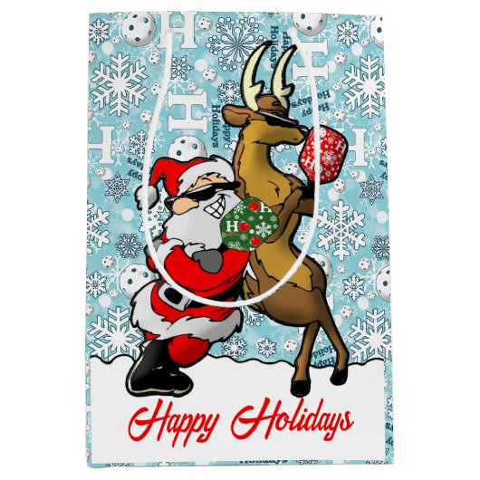 ピクレボールパートナースサンタトナディアスノーフレーク ミディアムペーパーバッグ (正面)