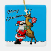 ピクレボールパートナースサンタ&トナカイIt セラミックオーナメント (正面)