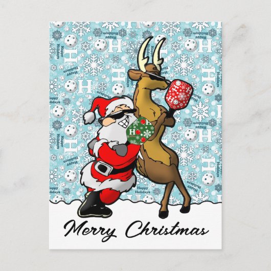 ピクレボールパートナースサンタ&トナカイIt ポストカード (正面)