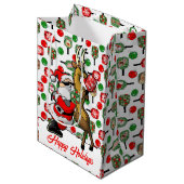 ピクレボールパートナースサンタ&トナカイIt ミディアムペーパーバッグ (正面アングル)