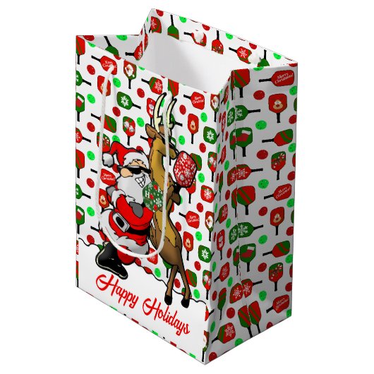 ピクレボールパートナースサンタ&トナカイIt ミディアムペーパーバッグ (正面アングル)