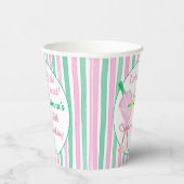 ピクレボールピンクと緑の誕生日パーティカスタムー 紙コップ (右)