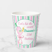 ピクレボールピンクと緑の誕生日パーティカスタムー 紙コップ (正面)