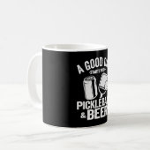 ピクレボール&ビールで良い日が始まるおもしろい コーヒーマグカップ (正面左)