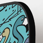 ピクールカラフルファンキーンクFlamingos抽象芸術 ピックルボールラケット (左詳細)