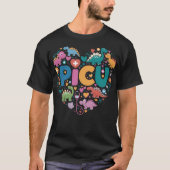 ピク小児ナースハートかわいい恐竜フィジカル Tシャツ (正面)