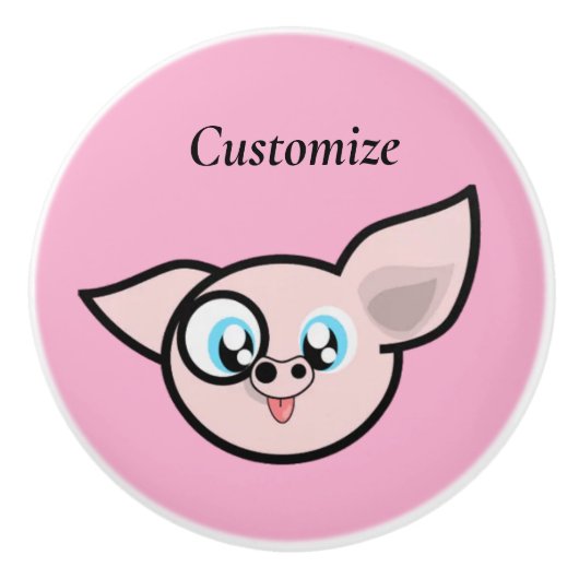 ピグおっちょこちょいの微笑みサンダー_コーブ セラミックノブ (正面)