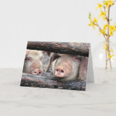 ピグおもしろいカスタム誕生日カード カード (黄色い花)