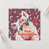 ピグおもしろいバレンタインデーのカード カード (正面/裏面インサイチュ)