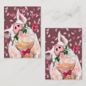 ピグおもしろいバレンタインデーのカード ノートカード (正面/裏面)