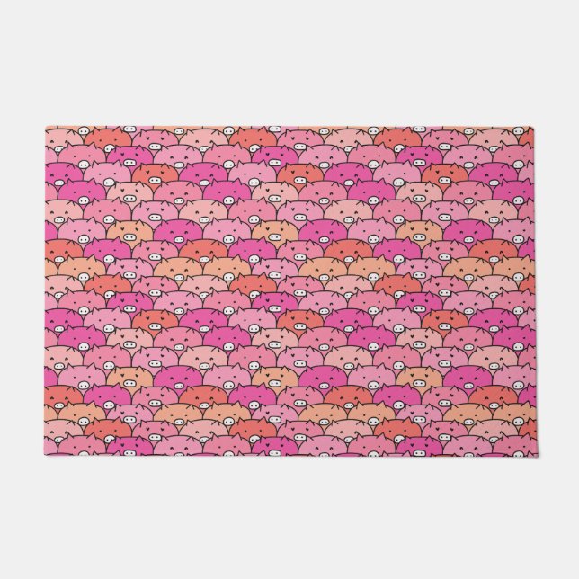 ピグおもしろいパターン ドアマット (正面)