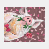 ピグおもしろいフリースブランケット フリースブランケット (正面(横))