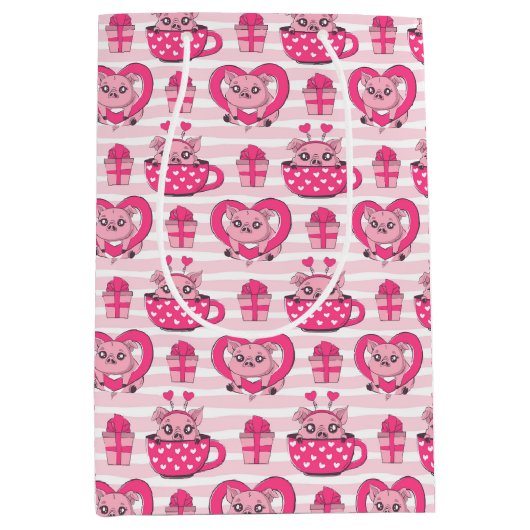 ピグおもしろいラブプン ミディアムペーパーバッグ (正面)