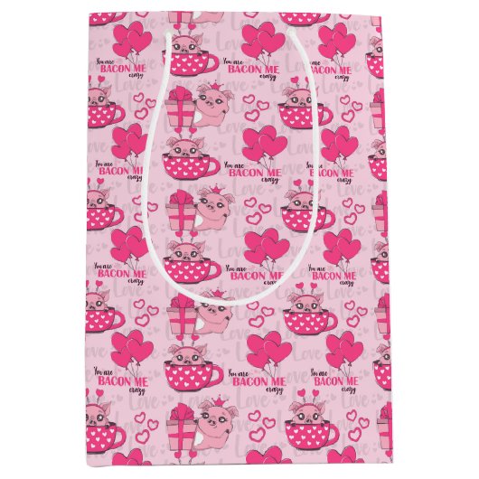 ピグおもしろいラブプン ミディアムペーパーバッグ (正面)