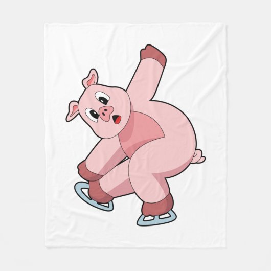 ピグアイススケートで滑るアイススケート フリースブランケット (正面)