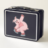 ピグアイススケートで滑るアイススケート メタルランチボックス (裏面)