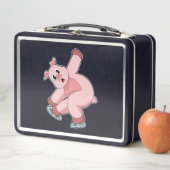 ピグアイススケートで滑るアイススケート メタルランチボックス (インサイチュ)